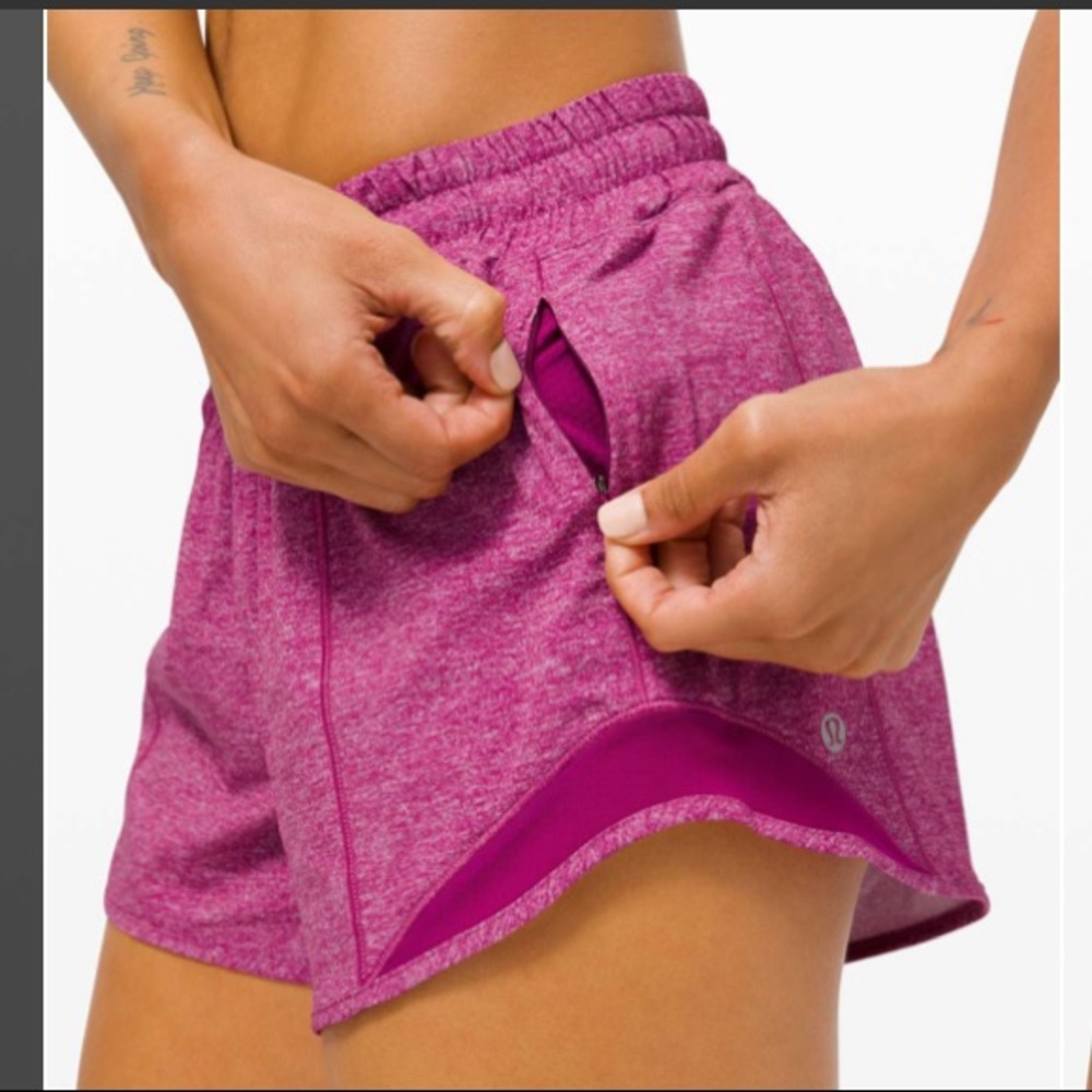 Heathered fuschia hotty hot 4” size 4